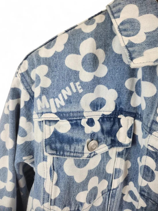 NWT Disney Light Blue Floral Print Denim Jacket with Minnie Motif - Picture 2 of 8